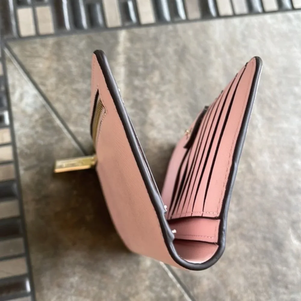 Kate Spade Madison Large Slim Bifold Wallet Conch Pink NWT - Picture 6 of 16